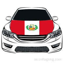 Peru Flag Car Hood Flag 100% Elastiska tyger 100 * 150cm